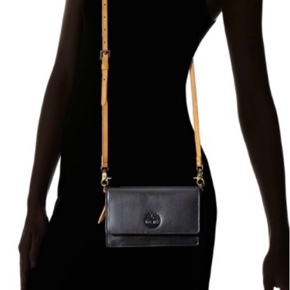 Timberland Black Leather Crossbody with Tan Strap - Picture 6 of 6